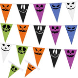 164ft Halloween Pennant Banner Flags, 5pcs Scare Face Fabric Triangle Bunting