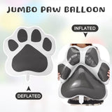 9-pc grey paw print foil balloons, 28x26", for puppy-themed birthday and baby shower décor
