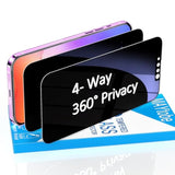 [2-Pack 360 Degree Privacy Screen Protector For Iphone 16E/ Iphone 14/ Iphone 13 Pro/Iphone 13 Horizontal And Vertical Private Tempered Glass, No Bubbles, 4 Way Anti Spy, Anti Scratch