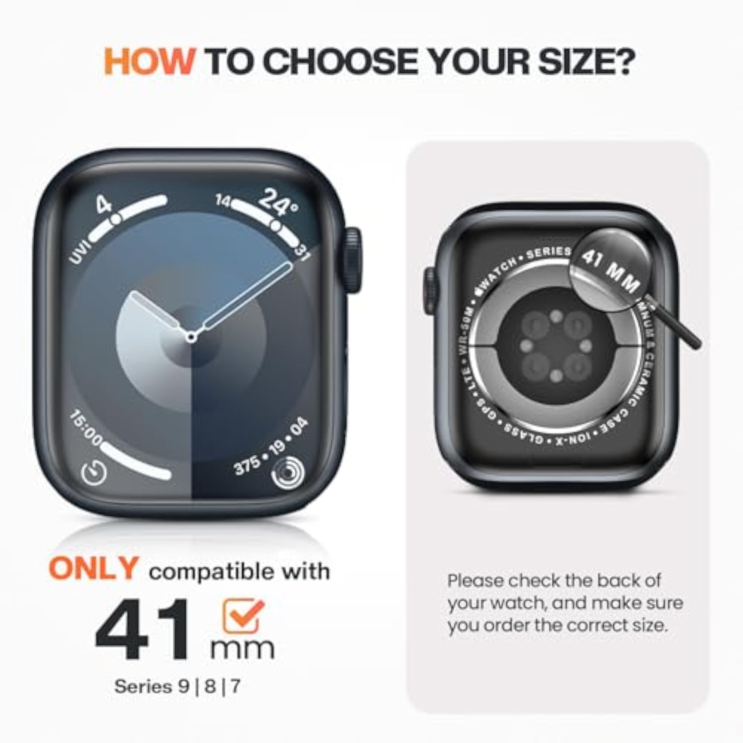 2-Pack Bling Case with Screen Protector for Apple Watch 41mm - Protective Watch Accessories with Style