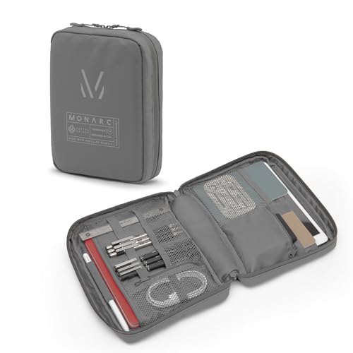 Tech Pack, Made Using 8 Recycled Plastic Bottles, Cable & Camera Accessory Organizer, Toiletry Bag, Water Resistant Materials (Grey)