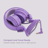 J01 Kids Headphones Wired On-Ear with 3.5mm Jack (Lavender)