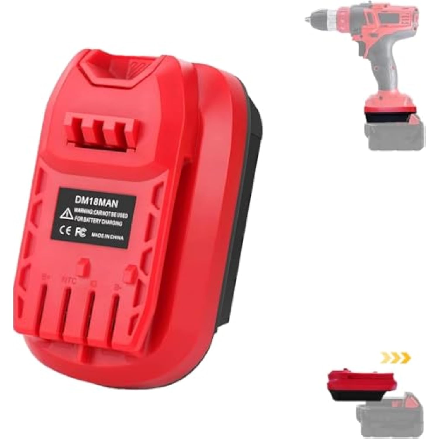 For Milwaukee Battery Adapter, Convert For Milwaukee To For Craftsman Battery Adapter, Make For M18 Battery Work For Craftsman New 20V Power Tool (Adapter Only)