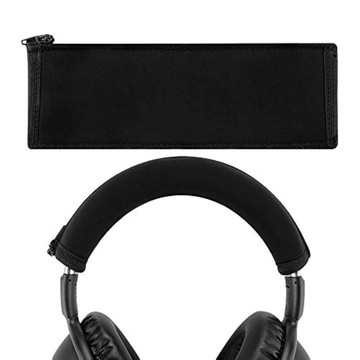 Geekria Flex Fabric Headband Cover Compatible with Sennheiser PXC 550, PXC 550II Wireless Noise-Canceling Headphones, Replacement Repair Part, Easy DIY Installation (Black)