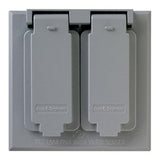 Legrand Ca82G Cast Weatherproof Outdoor Cover, 2 Gang, 2 Duplex Receptacle Outlet Opening, Gray (1 Count)