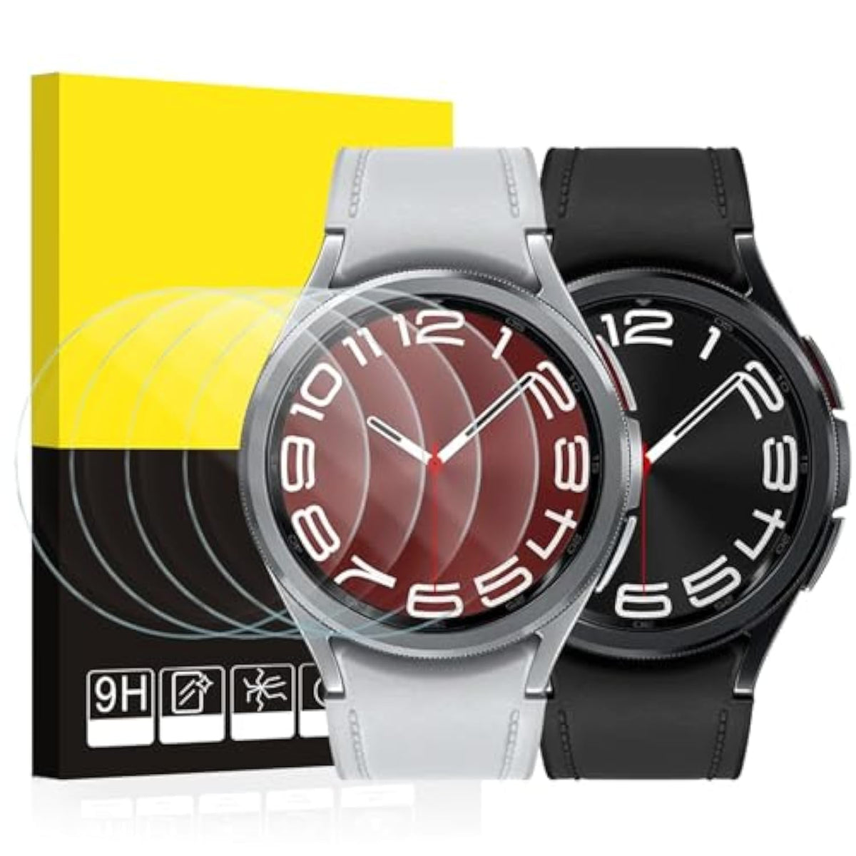 [4 Pack] For Samsung Galaxy Watch 6 Classic 43Mm Screen Protector,Tempered Glass Protective Film Cover Accessories For Galaxy Watch 6 Classic 43Mm (Not For Other Models)