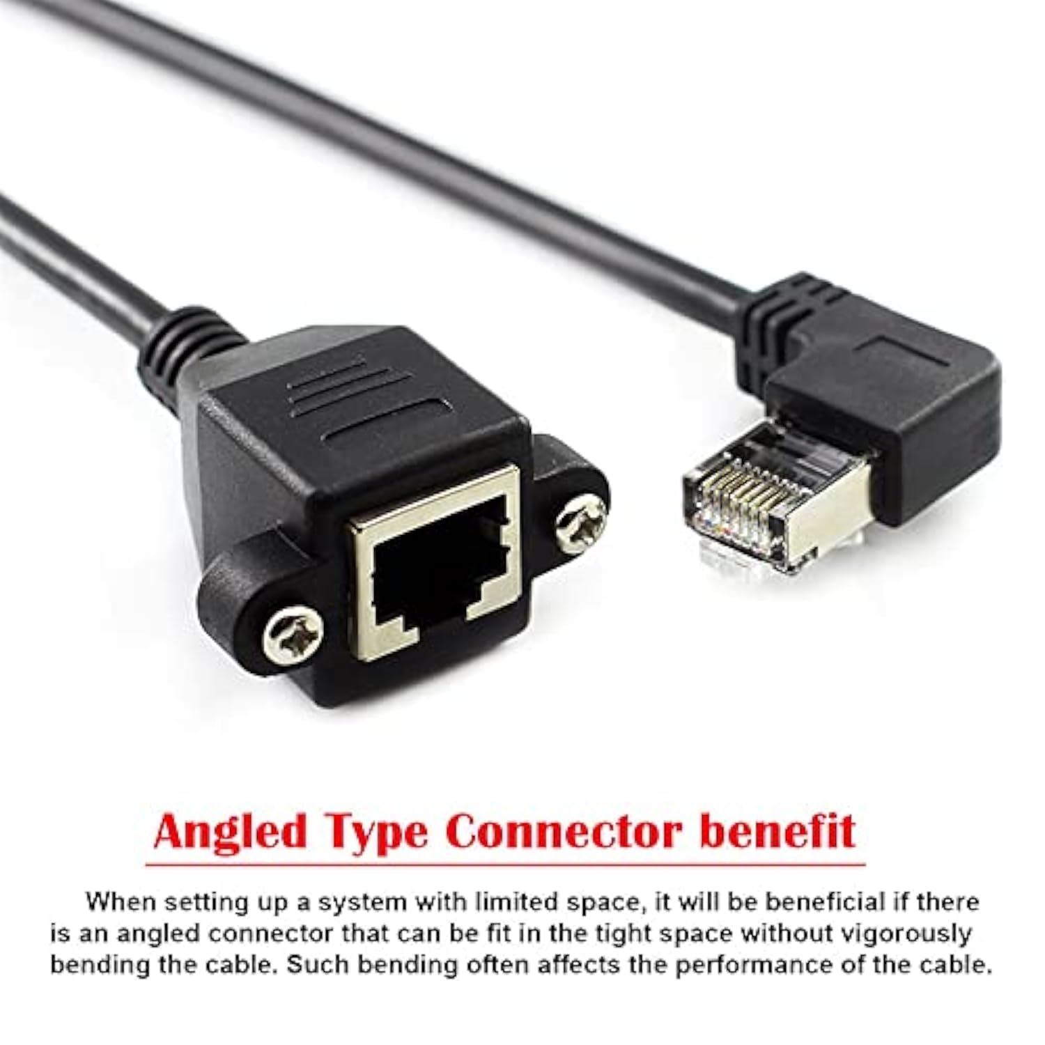 cablecc 90 Degree Right Angled 8P8C FTP STP UTP Cat6 Male to Female LAN Ethern
