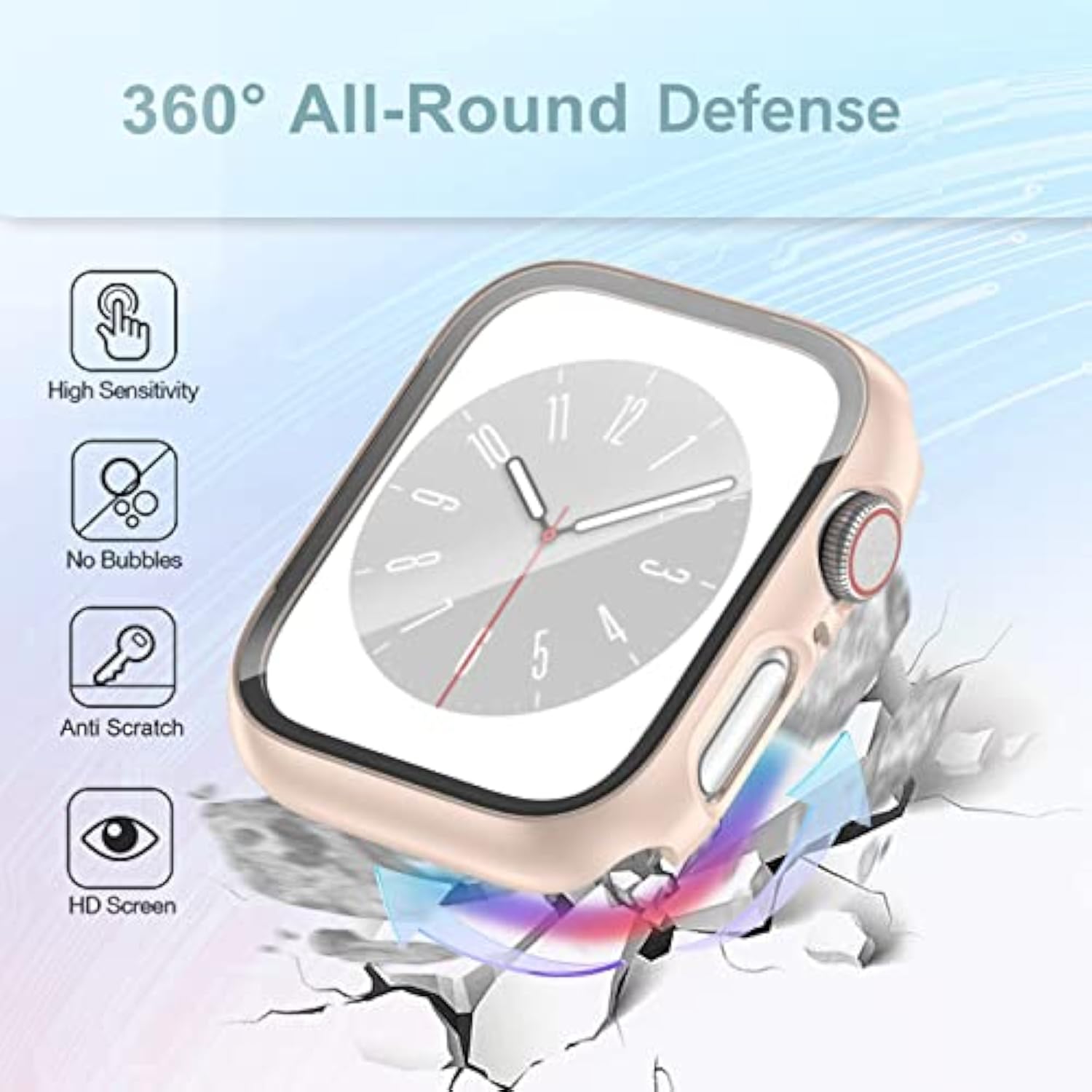 [3 Packs] Case For Apple Watch Series 3/2/1 42Mm With Tempered Glass Screen Protector,Hard Pc Protective Bumper And Ultra-Thin Face Cover Compatible With Iwatch Series 3/2/1 42Mm (3 Colors)