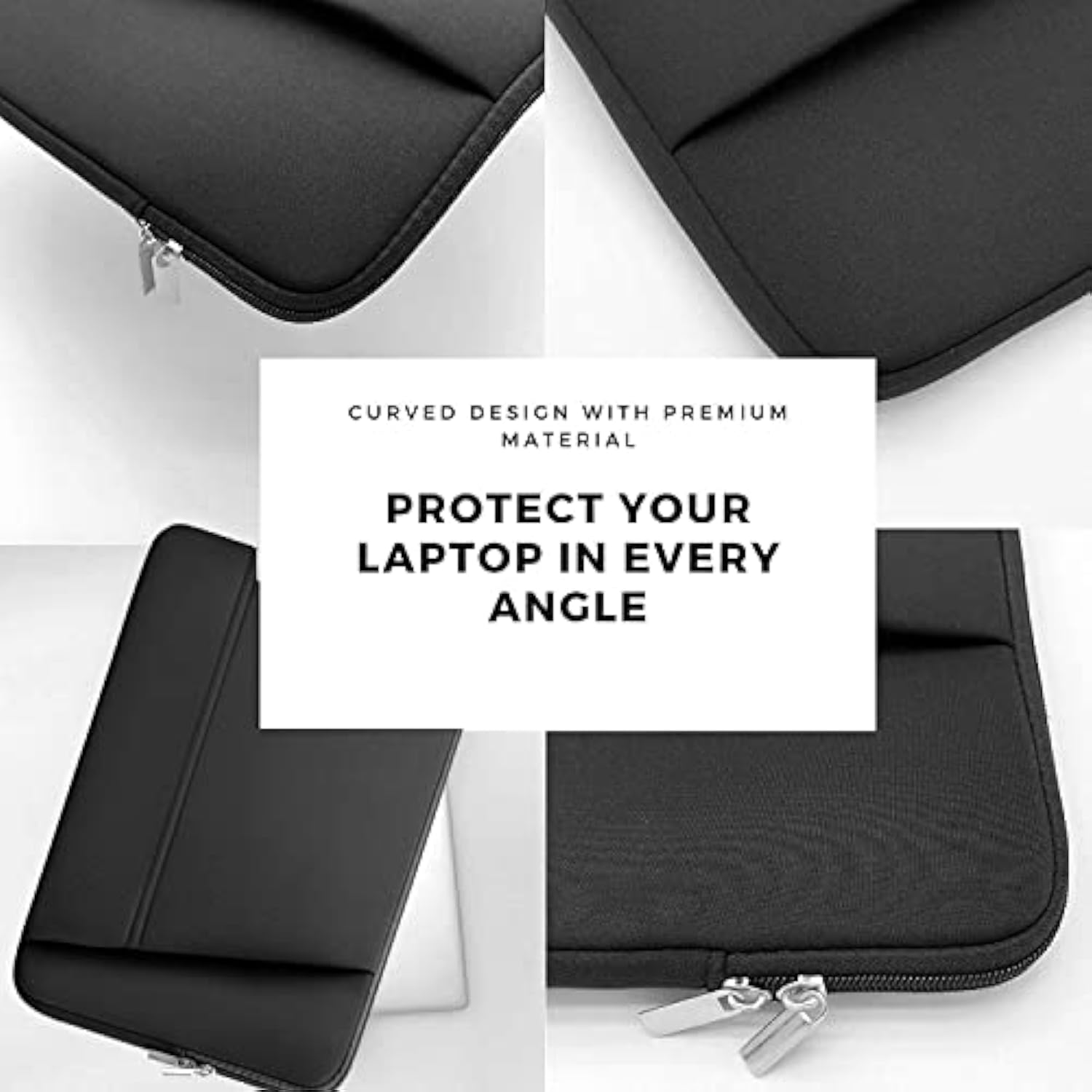 Laptop Sleeve 15.6 Inch, Upgrade Sturdy Portable Monitor Computer Laptop Case, Carrying Sleeve Bag Briefcase Bag 15.6'' With Pockets For Macbook Pc Mac Hp Lenovo Dell Asus Xbox Switch, Black