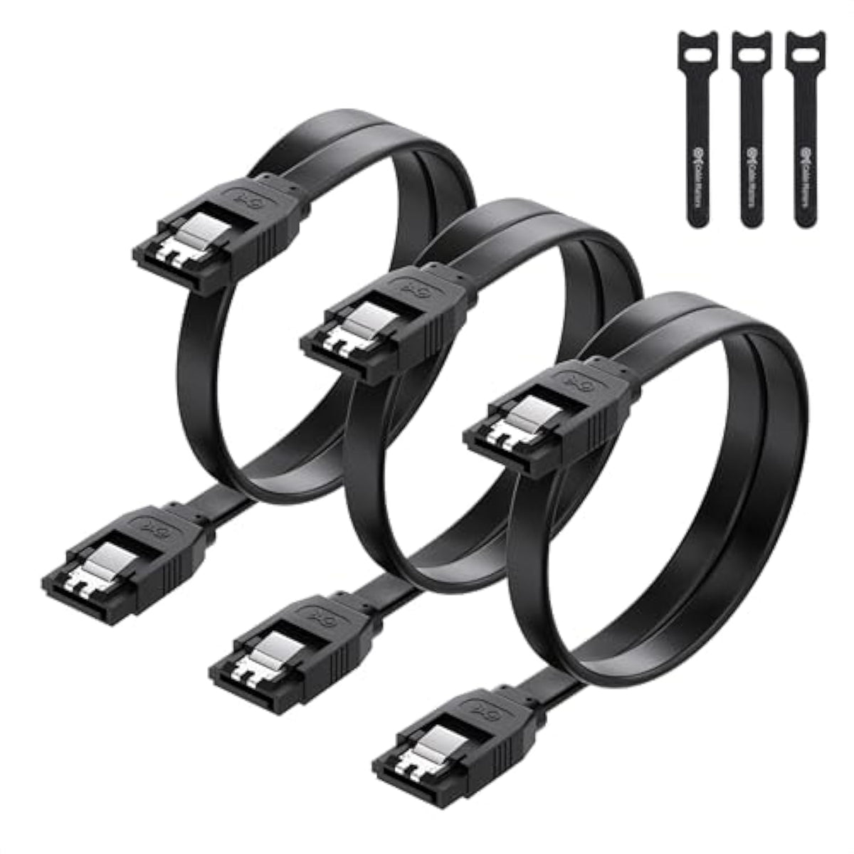 Cable Matters 3-Pack SATA III 6.0 Gbps SATA Cable 18 Inches (SATA Cable for SS