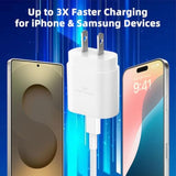 30W Usb Type C Charger Block, Fast Charging Usbc Power Adapter For Iphone 17 16 16E 15 Pro Max Air /14 13 12 11 / Ipad/Mini/Airpod/Samsung Galaxy S25 S24 Ultra S23 S22 S21, Wall Charge Plug, 2 Pack