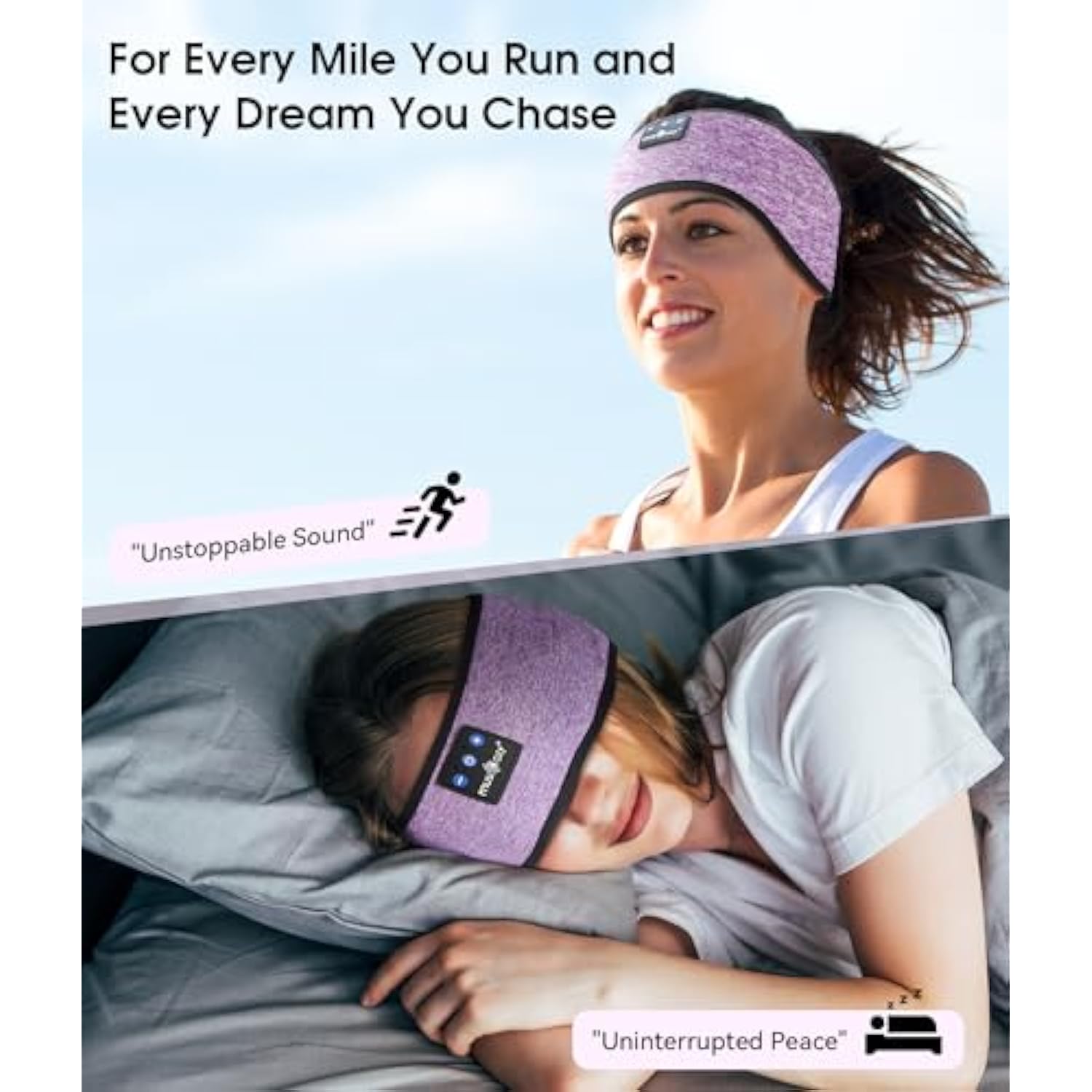 Bluetooth 5.2 Headband Sleep Headphones Headband Headphones Sports Wireless Mu