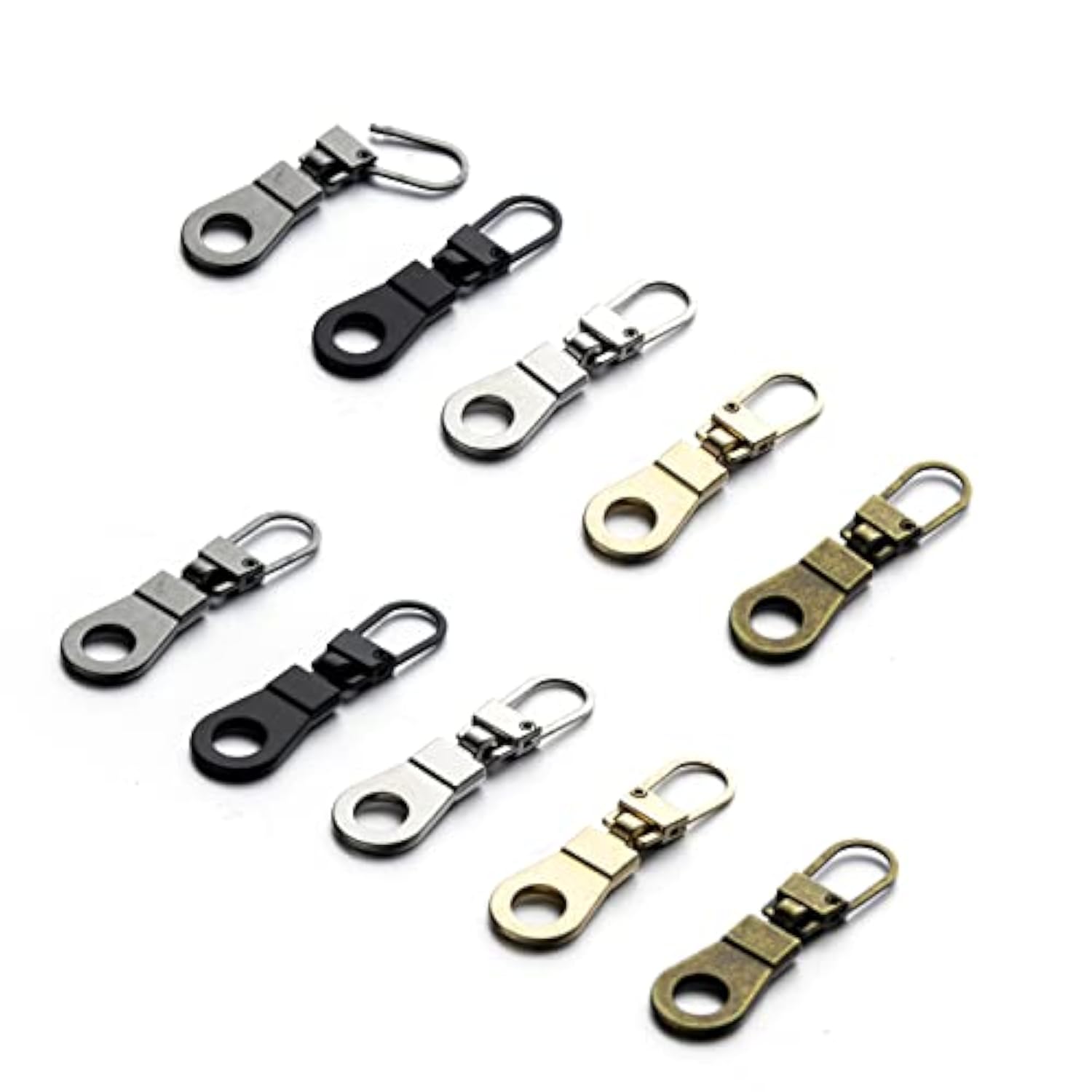 10 Pieces Zipper Pull Replacement For Small Holes Zipper, Detachable Z