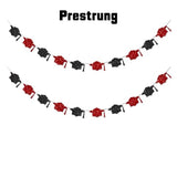 Red and Black Graduation Decorations Class of 2026 Graduation Banner Pre-Strung Glitter Congrats Grad Cap Banner for Grad Party Decorations 2026