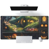 Cute Anime Large Gaming Mouse Pad Green Middle Earth Desk Mat Playmat Extended Mousepad Xxl Desk Pad Computer Laptop Keyboard Pad Long Big Mouse Mat Office Decor Accessories 31.5X15.7 In