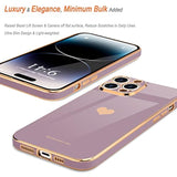 For Iphone 14 Pro Case For Women Girl Cute Love Heart Luxury Plating Soft Bling Back Cover Raised Full Camera Protection Bumper Silicone Shockproof Phone Case For Iphone 14 Pro, Lavender