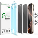 amFilm Auto-Alignment OneTouch for iPhone 16 Pro Max [6.9''] privacy Screen Protector,Tempered Glass, 30 seconds Installation, Bubble Free, Case Friendly, Anti-Scratch [2Pack]