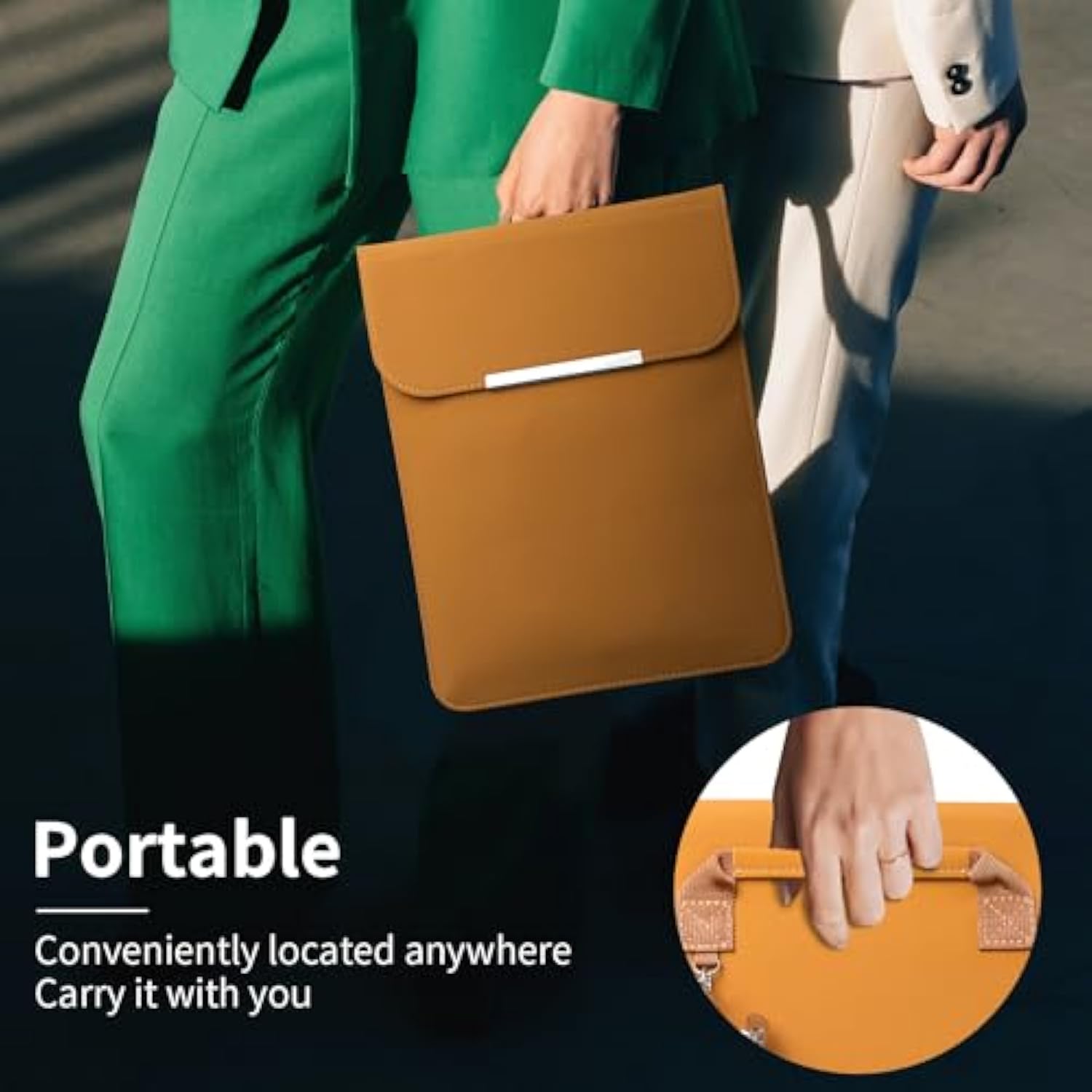 13 Inch Laptop Sleeve Case, Waterproof Pu Fabric Cover Bag For 2020 Macbook Pro Macbook Air, Surface Laptop, New 13.3” Dell Xps, Matebook X Pro, Hp, Asus Lenovo Ultra Slim Notebook