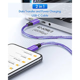 Purple Usb C To Usb C Cable [6Ft, 2-Pack], 60W Fast Charging Type C To Type C