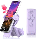Remote Control Scrolling For Tiktok With Phone Stand,Page Turner For Kindle App E-Book,Bluetooth Camera Shutter Remote For Iphone, Android,Ios,Ipad,Tablet (Purple)