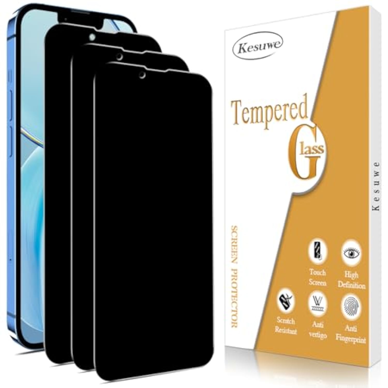 [3 Pack] Privacy Screen Protector For Iphone 13 Pro Max, Iphone 14 Plus, 6.7 Inch, Anti Spy, Anti Scratch, 9H Hardness, Ultra Resistant, Bubble Free