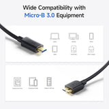 Cable Matters 10Gbps USB C to Micro USB 3.0 Cable - 3.3ft, USB-C Hard Drive Cable, Micro B to USBC Cord, Compatible with Seagate, LaCie, Toshiba, Samsung, WD External Hard Drive, Black