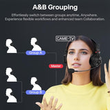 Waero-PRO 1.9GHz Wireless Intercom Headset System Noise Cancellation A/B Group 1700ft(518m) Zero Latency Team Communication Headsets for Church