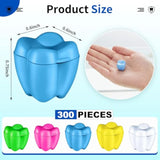 150 Pcs Colorful Tooth Savers Box, Plastic Tooth Holders Bulk For Boys Girls Kids Keepsake, Goodie Bag Fillers, Party Favor, Dentist Office, 5 Colors, 0.6 X 0.75 X 0.6 Inch