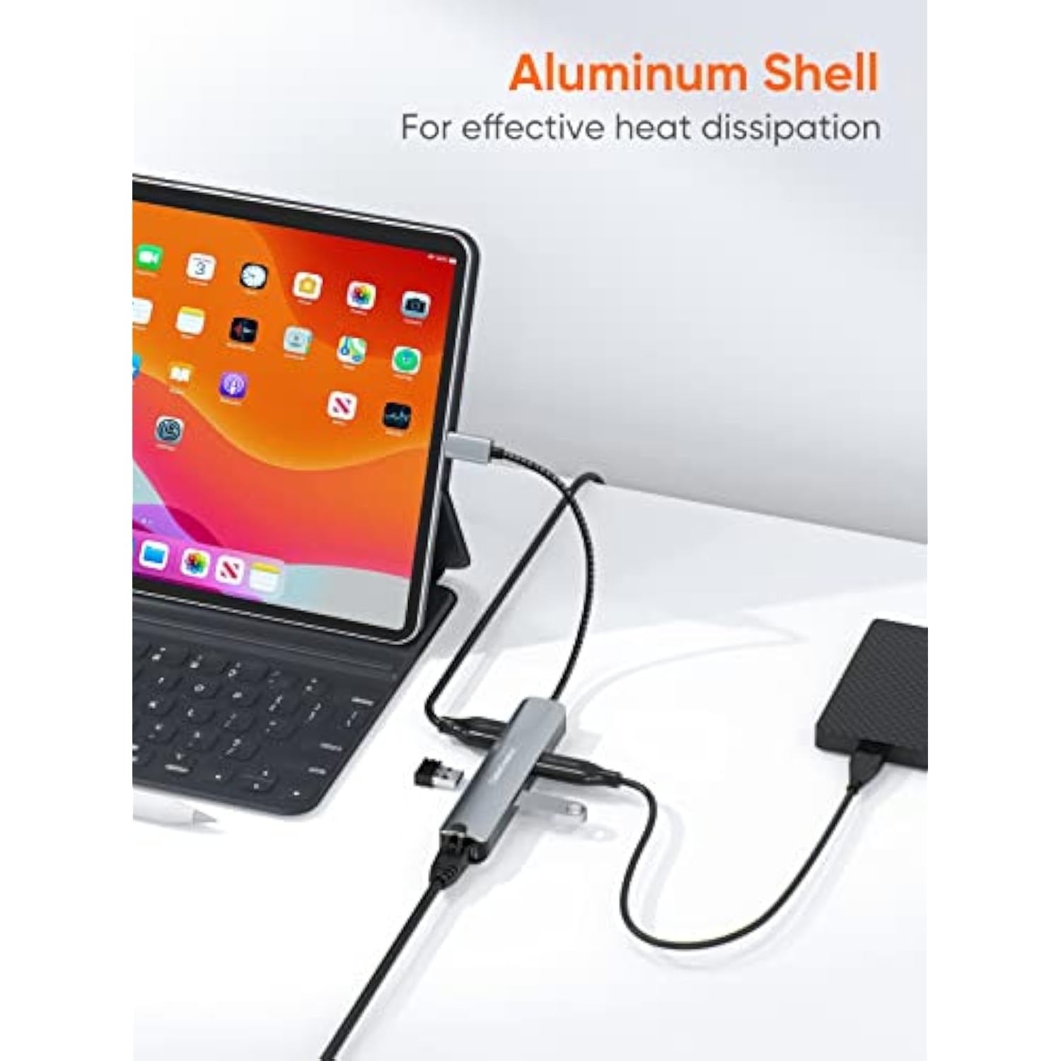 USB C Hub Multiport Adapter, CableCreation 5-in-1 USB C Adapter Aluminum Shell