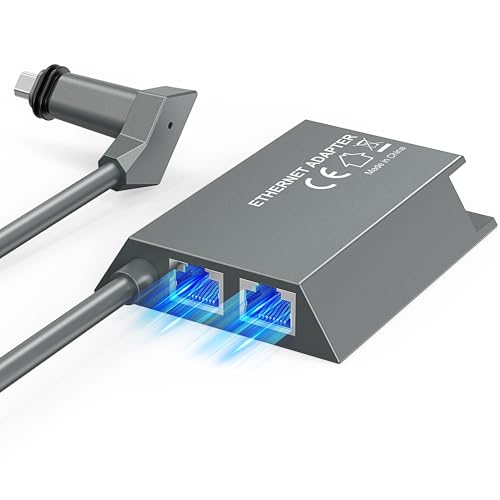 Multi Ports Starlink Ethernet Adapter For Starlink Gen 2 Wired External Network, 2 Ports Starlink Ethernet Adapter 1 To 2 [2 Devices Networked Simultaneously] - Up To 1 Gbps