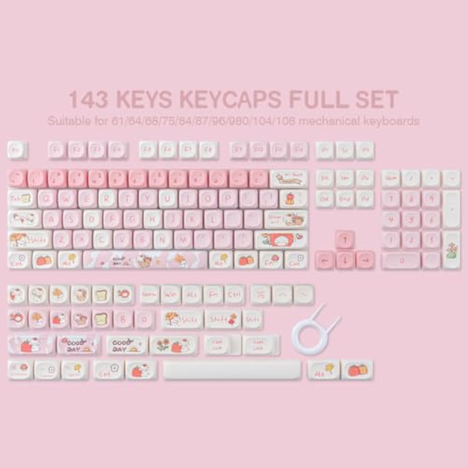 Moa Profile Pbt Keycaps 60 Percent, 142 Keys Custom Dye Sublimation Ansi Layou