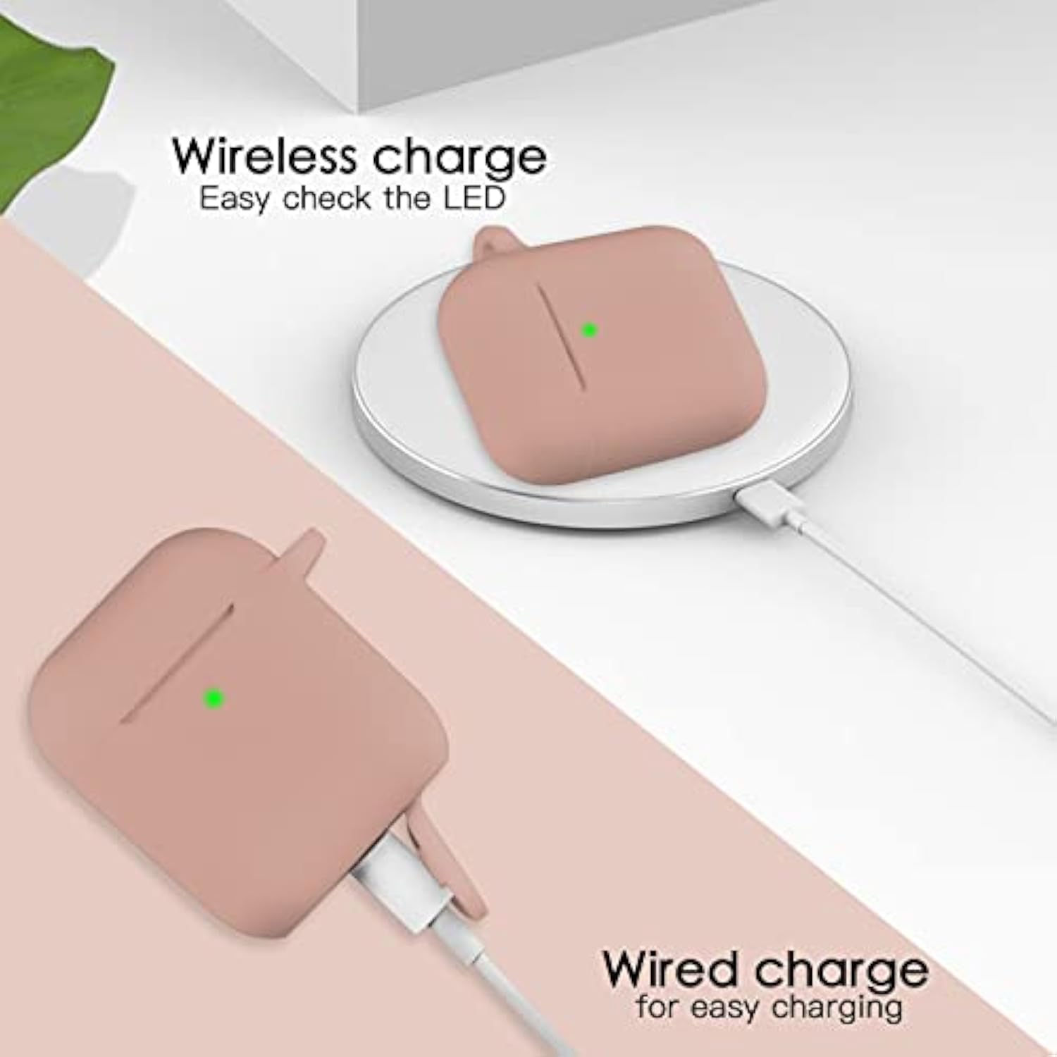 Case Fit For Airpod 1St/2Nd Generation With Cute Bling Keychain,Ipods Silione Cover Compatible For Apple Air Pod/Ipod 2 And 1 Gen Case,Led Visible,For Women And Girls,Milk Tea