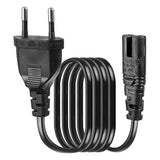 Eu 2- Slot Power Cable Euro Plug To Iec320 C7 Figure 8 Non-Polarized 2 Prong European Power Cord For Tv, Ps3, Ps4, Computers, Printers (6Ft)
