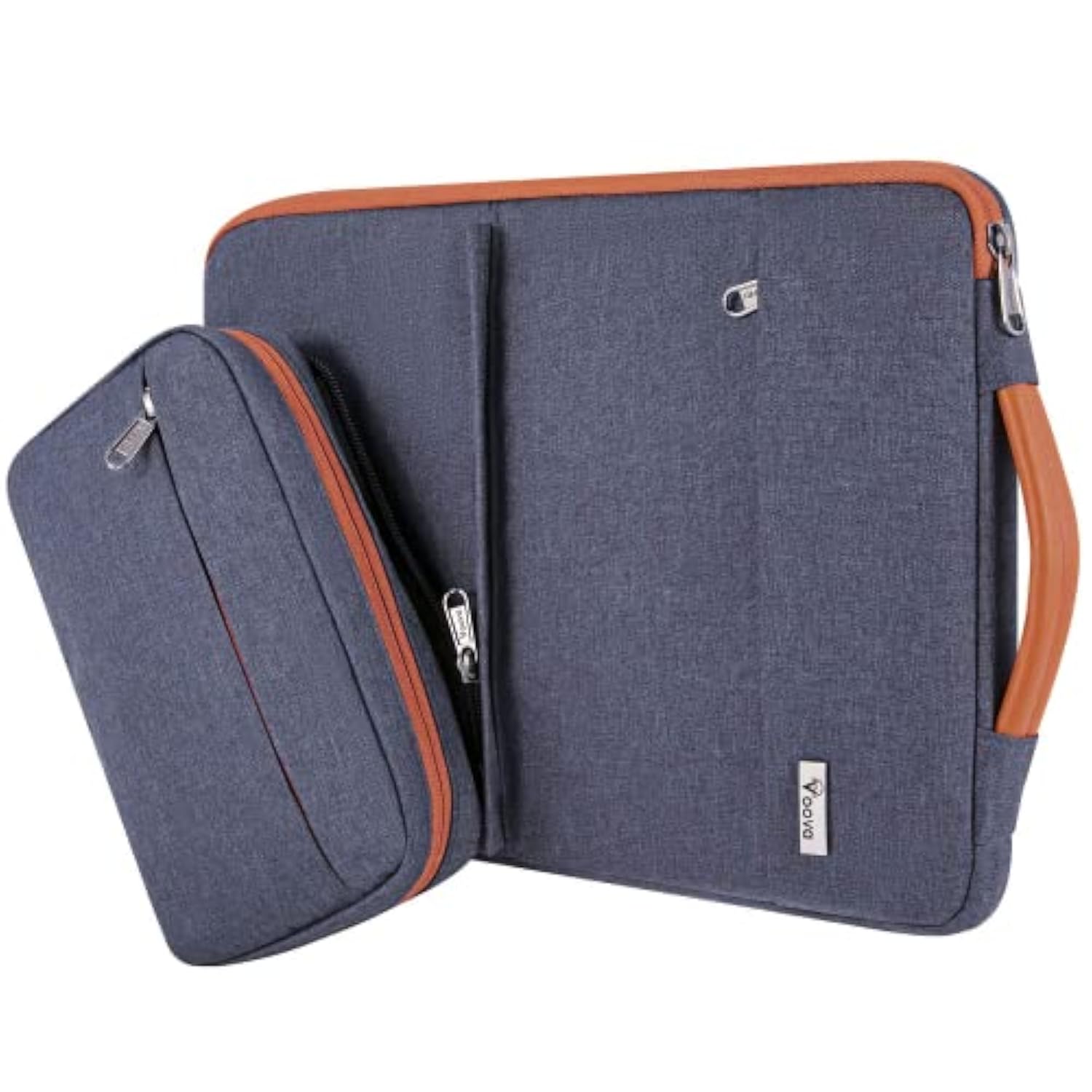 Voova Laptop Sleeve Case 15.6 Inch Compatible with MacBook Air 15 M2/M3/M4, MacBook Pro 15/16, 15-16" Hp Lenovo Dell Acer Asus, 2 in 1 Waterproof Computer Bag with Detachable Accessory Pouch, Grey