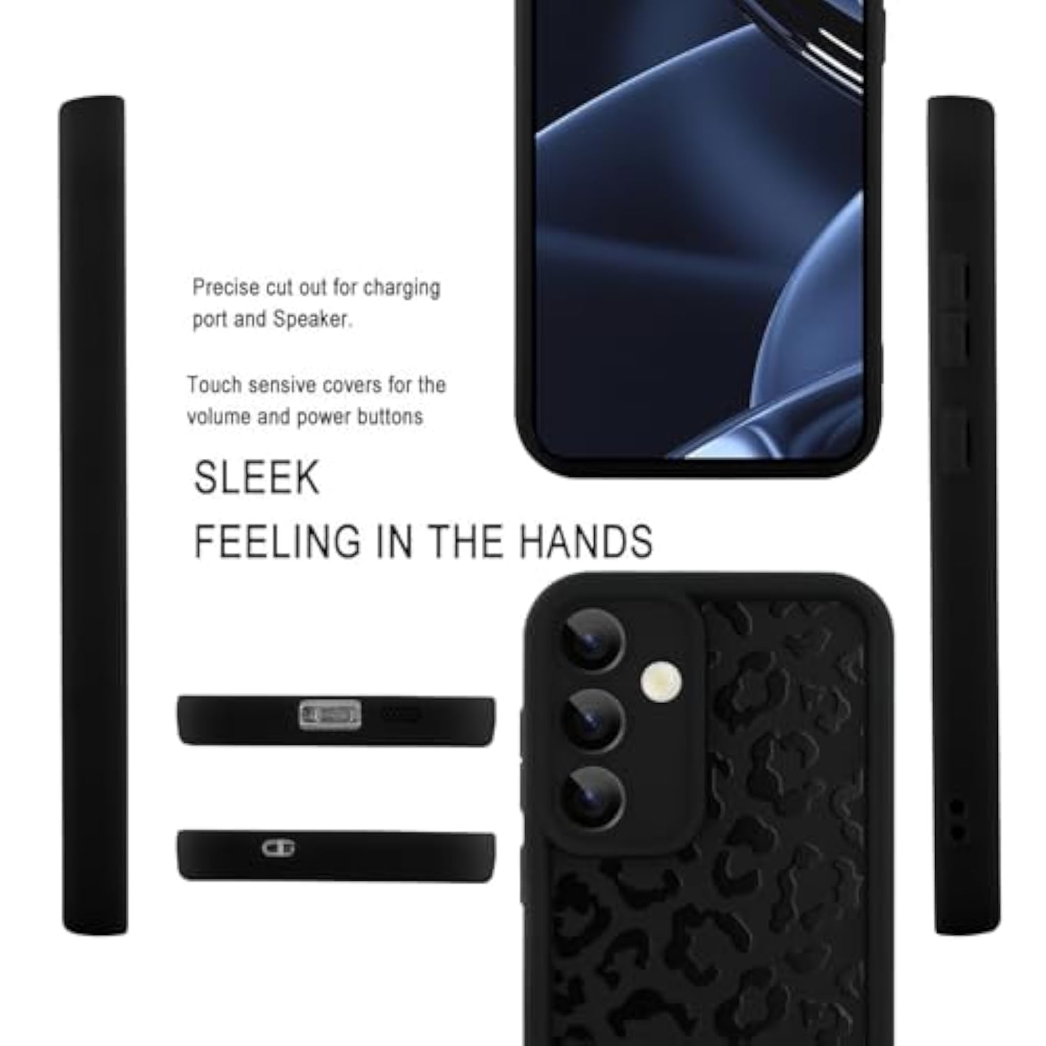 Compatible With Samsung Galaxy S25 Plus Case, Cheetah Print Shockproof Soft Tpu Protective Cover For Women Girls, Slim Anti Scratch Leopard Case For Galaxy S25 Plus 6.7 Inch, Black