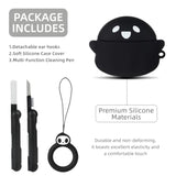 For Airpods 4 Case Cover 2024 With Cleaner Kit, [Eye Can Glow In The Dark], Anime Ghost Cute Cases For Airpods 4Th Generation Series, Soft Silicone Protective Air Pods4 Case For Women Men - Black
