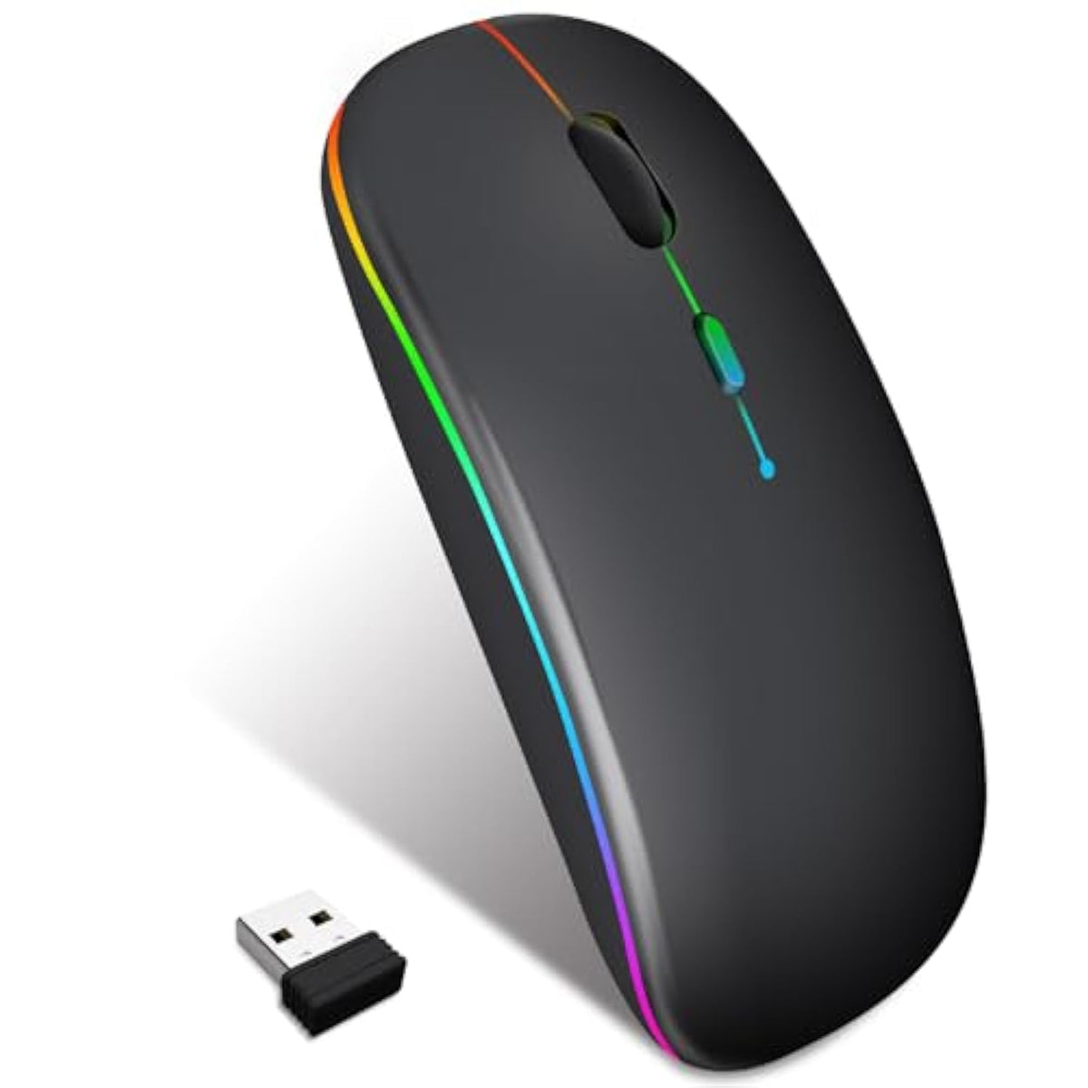 Wireless Mouse For Computer Laptop,Bluetooth Mouse For Apple Macbook,Dual Mode Bt 5.0+ 2.4Ghz Usb Mice