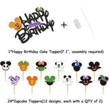 92Pcs Mouse Halloween Party Kit Banner Cake Topper Cupcake Toppers Balloon Arch