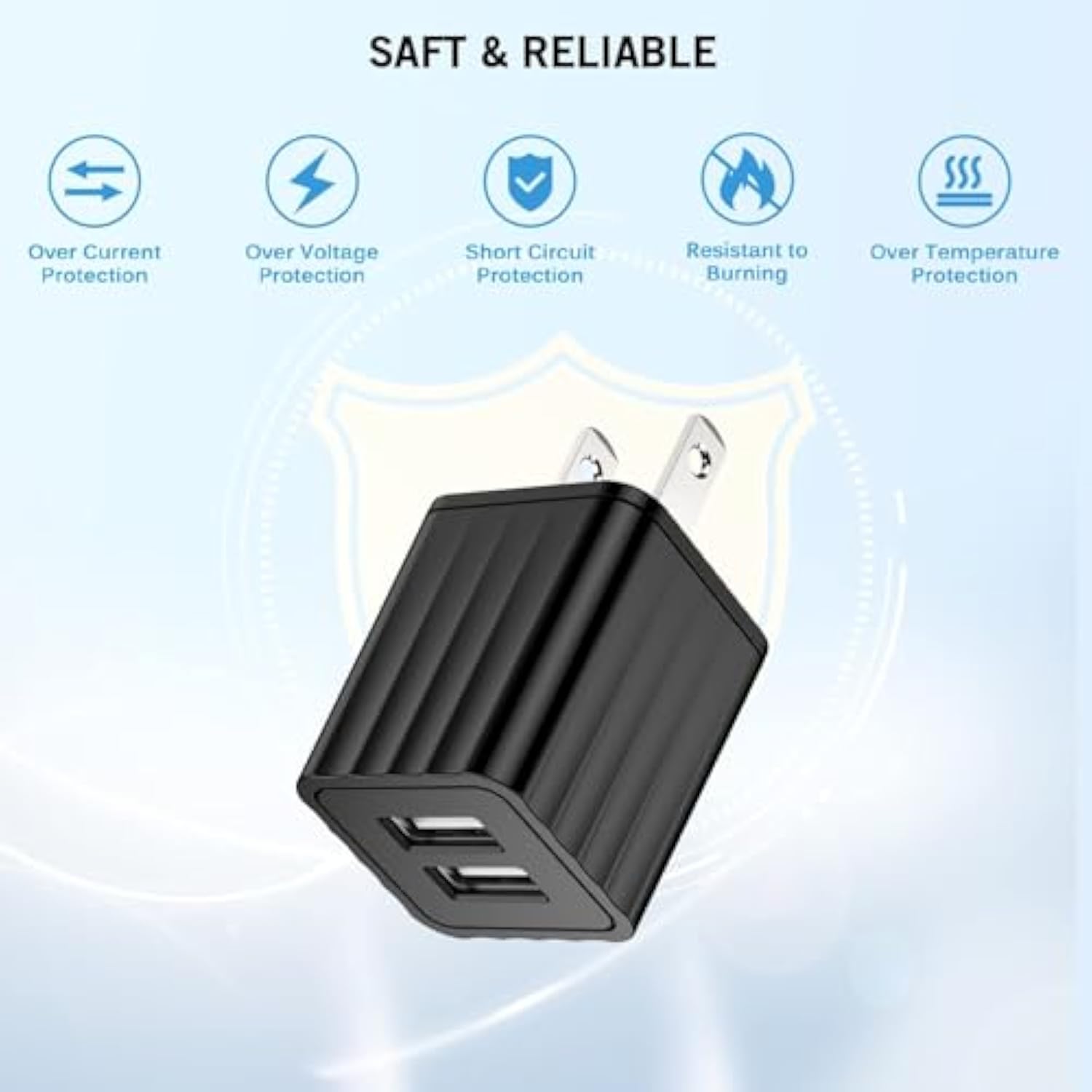 Iphone Fast Charger,2Pack Dual Port Wall Charger With Fast Charging 6.6Ft Long Nylon Braided Usb To Lightning Cable Cord Double Wall Charger Adapter Block Plug For Iphone 14 13 12 Pro Max 11 Se Ipad