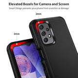For Samsung A23 Case, [Shockproof] [Anti-Dust] [Heavy Duty Protection] Tough Rugged Dual Layer Raised Edge Outdoor Protective Hybrid Phone Case For Samsung Galaxy A23 5G 2022 (Not For Uw) Black