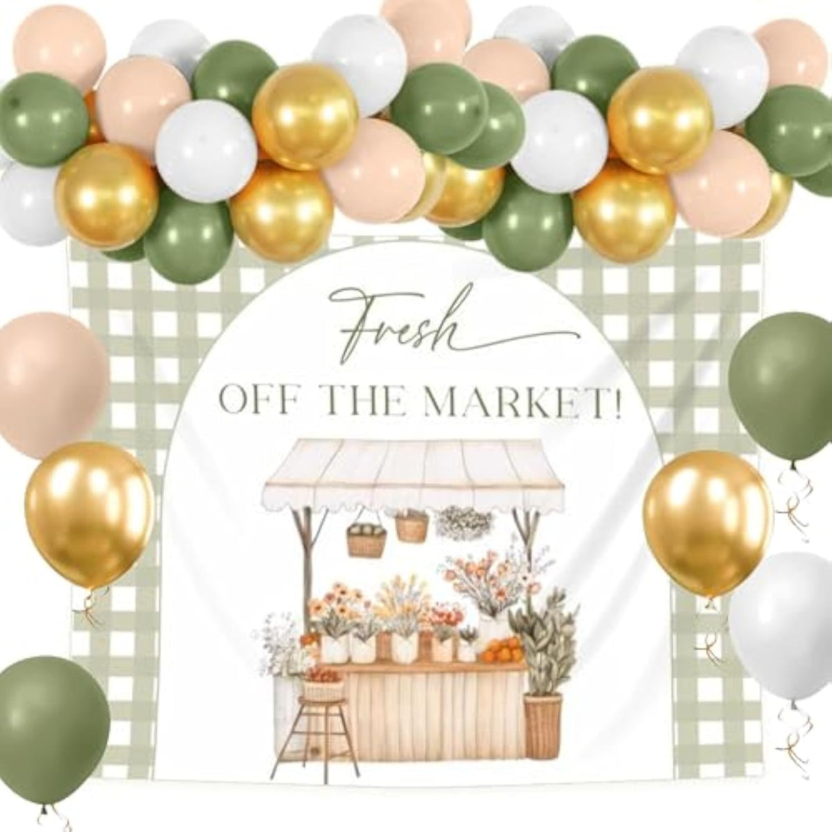 She's Fresh Off the Market Backdrop for Wildflower Bridal Shower & Bachelorette