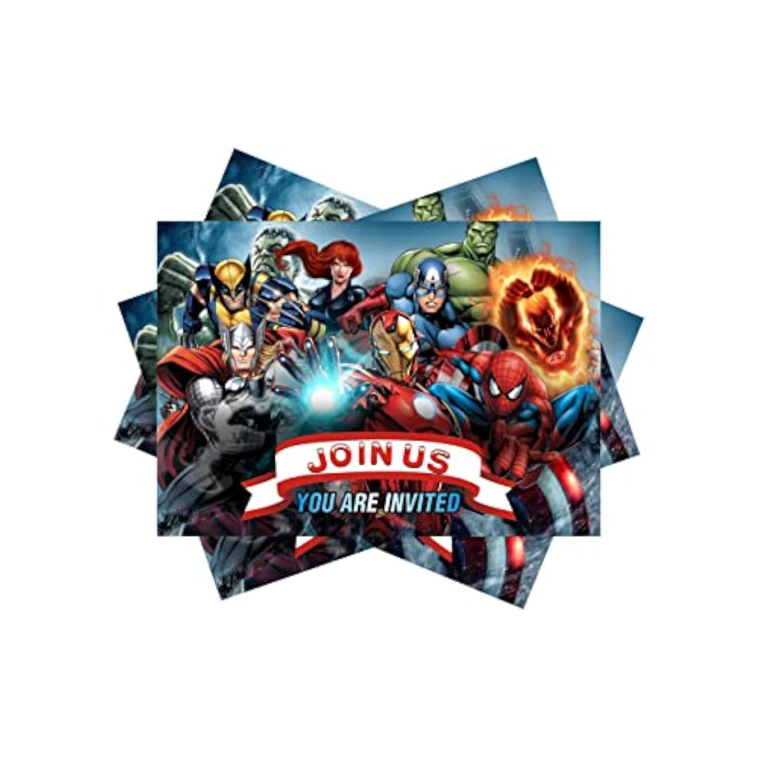 24Pcs Superhero Birthday Invitations,Superhero Party Invitations Birthday Party Supplies Decoration (Invitations24)
