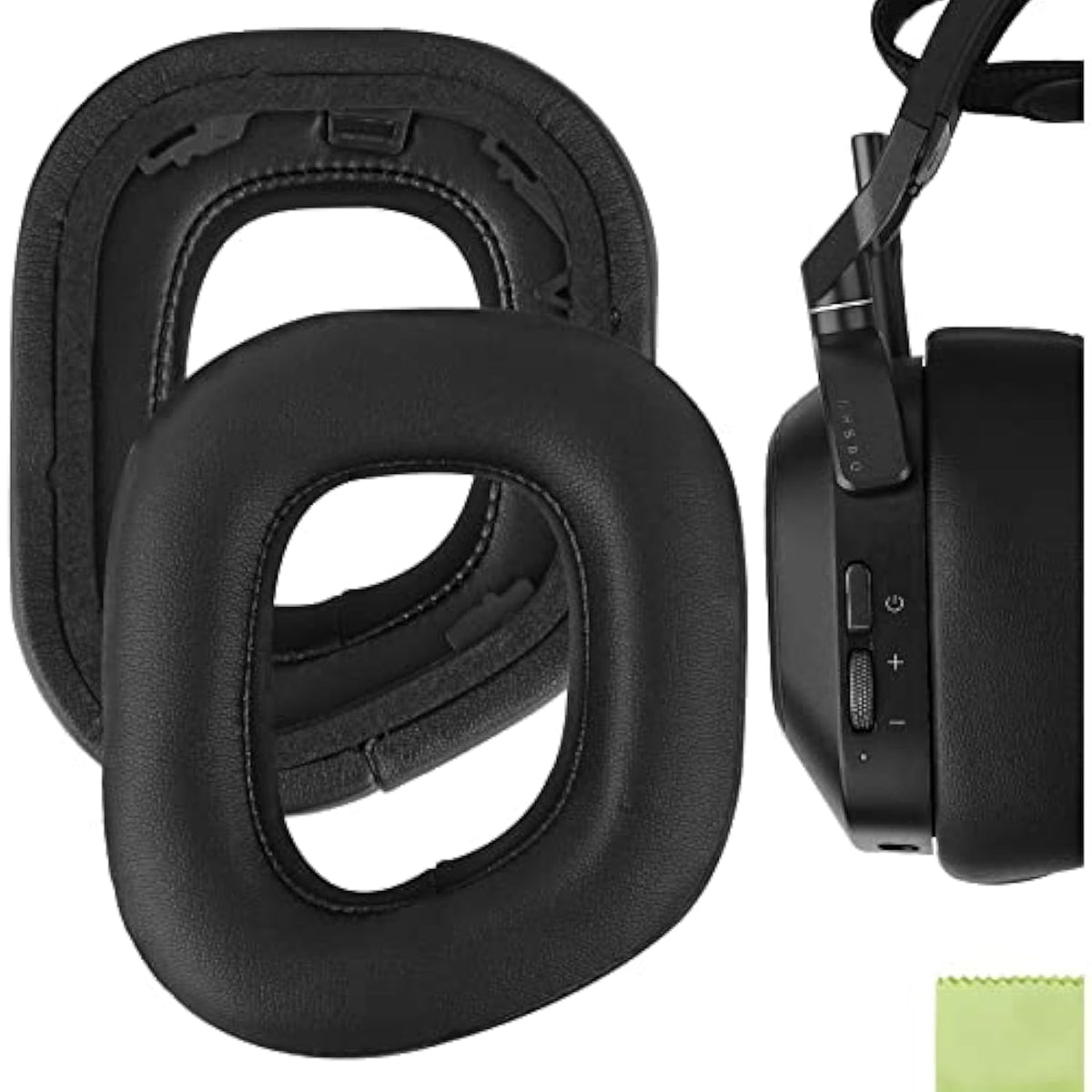 Geekria Comfort Replacement Ear Pads for Corsair HS80 Max/ HS80 USB Wired/ HS80 RGB Wireless Gaming Headphones, Ear Cushions (Black)