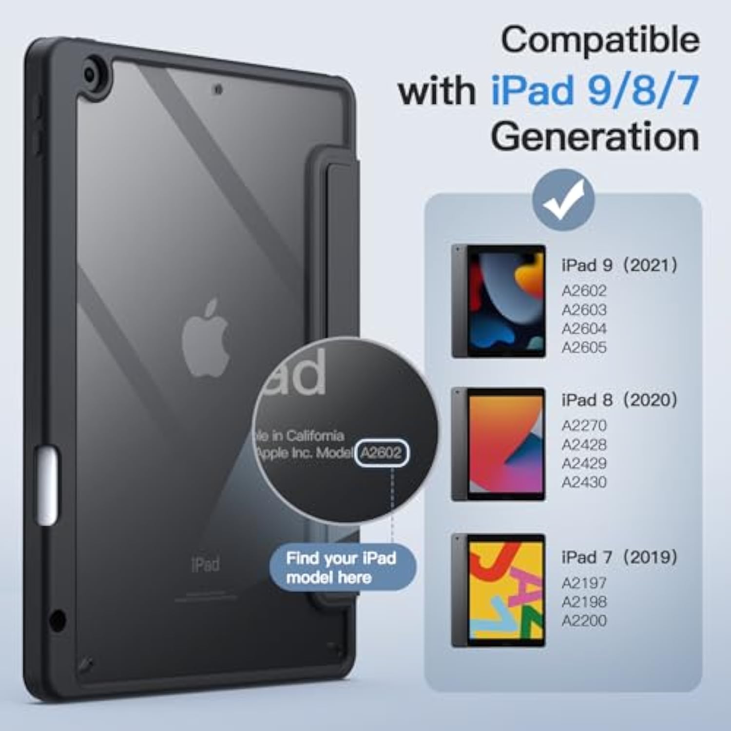 JETech Detachable Case for iPad 9/8/7 (10.2-Inch, 2021/2020/2019 Model, 9th/8t
