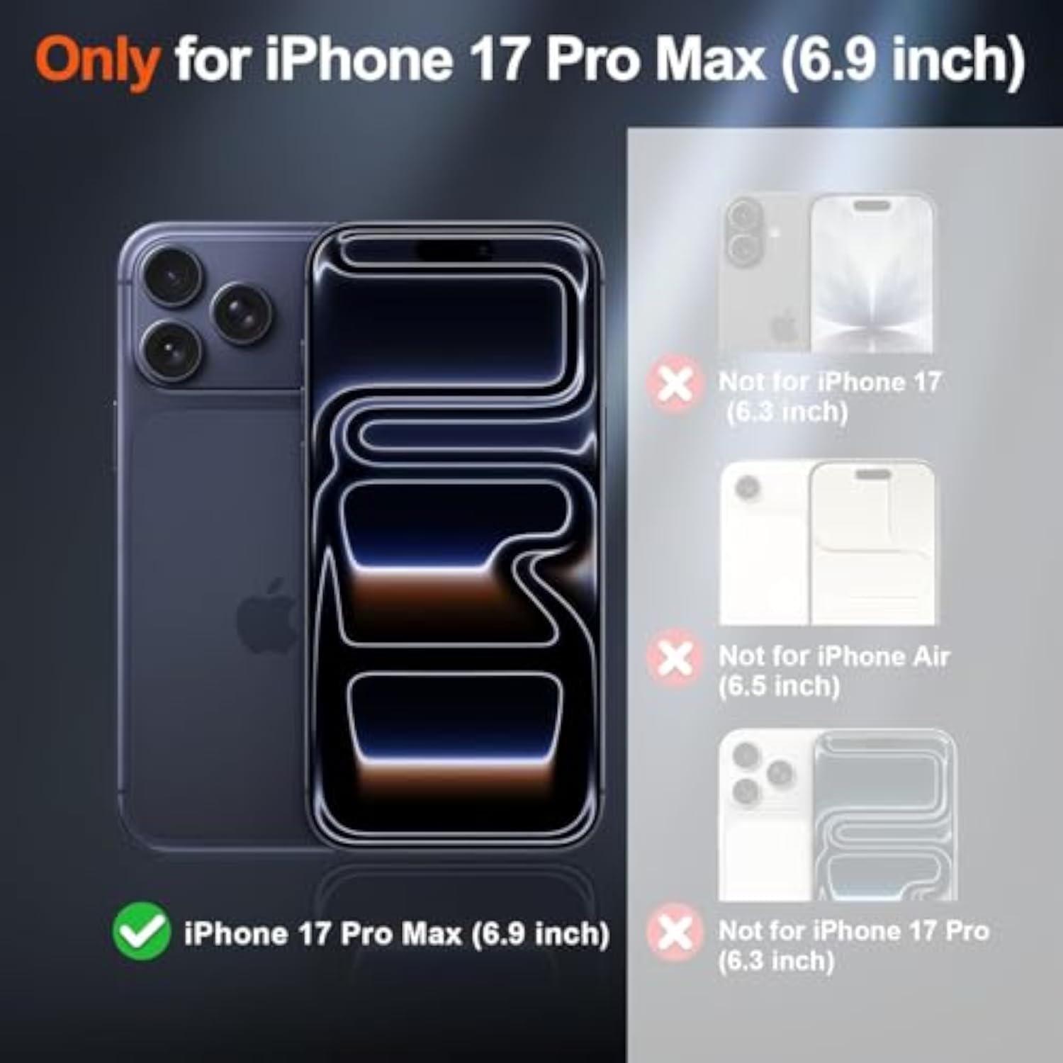Heavy Duty Rugged Phone Case for iPhone 17 Pro Max with Semi-Automatic Card Slot, RFID Blocking, Kickstand, and Camera Lens Cover, Black, 6.9 Inch