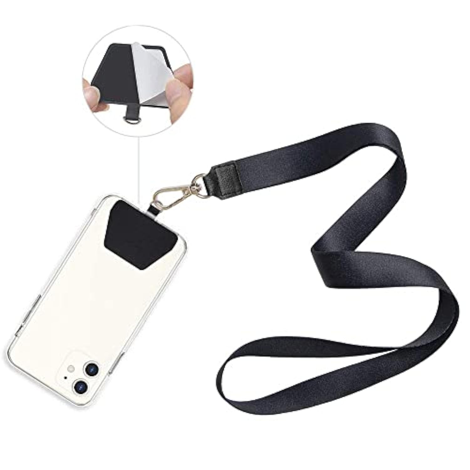 4-Pack Black Phone Tether Strap Replacement Safety Lanyard Tabs