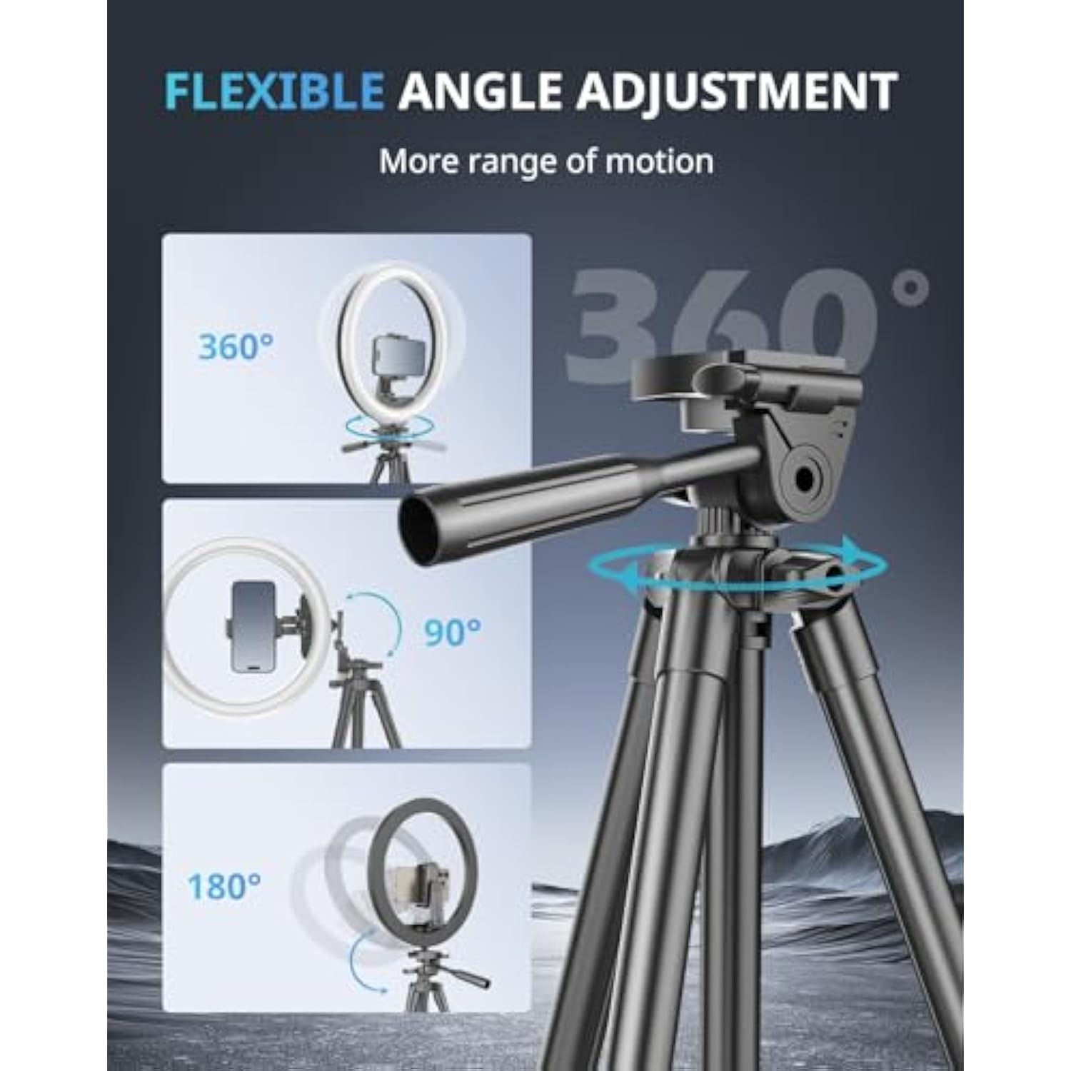 12 Inch Ring Light With Stand, Selfie Ring Light With 50" Extendable Tripod Stand & Phone Holder For Live Stream/Makeup/Youtube Video