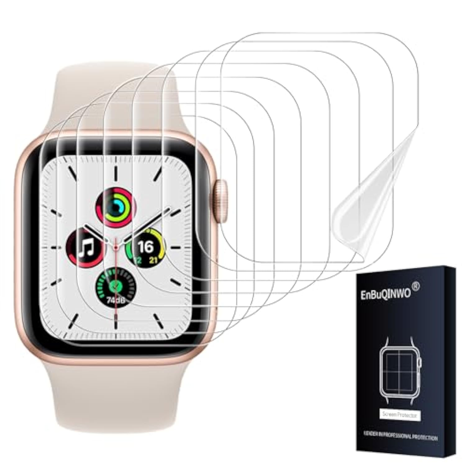 8 Pack For Apple Watch Screen Protector 40Mm, For Apple Watch Se 6/5/4 Series Screen Protector Non-Bubbles Upgrade Sensitive Flexible Tpu Hd Film For Iwatch (40Mm)