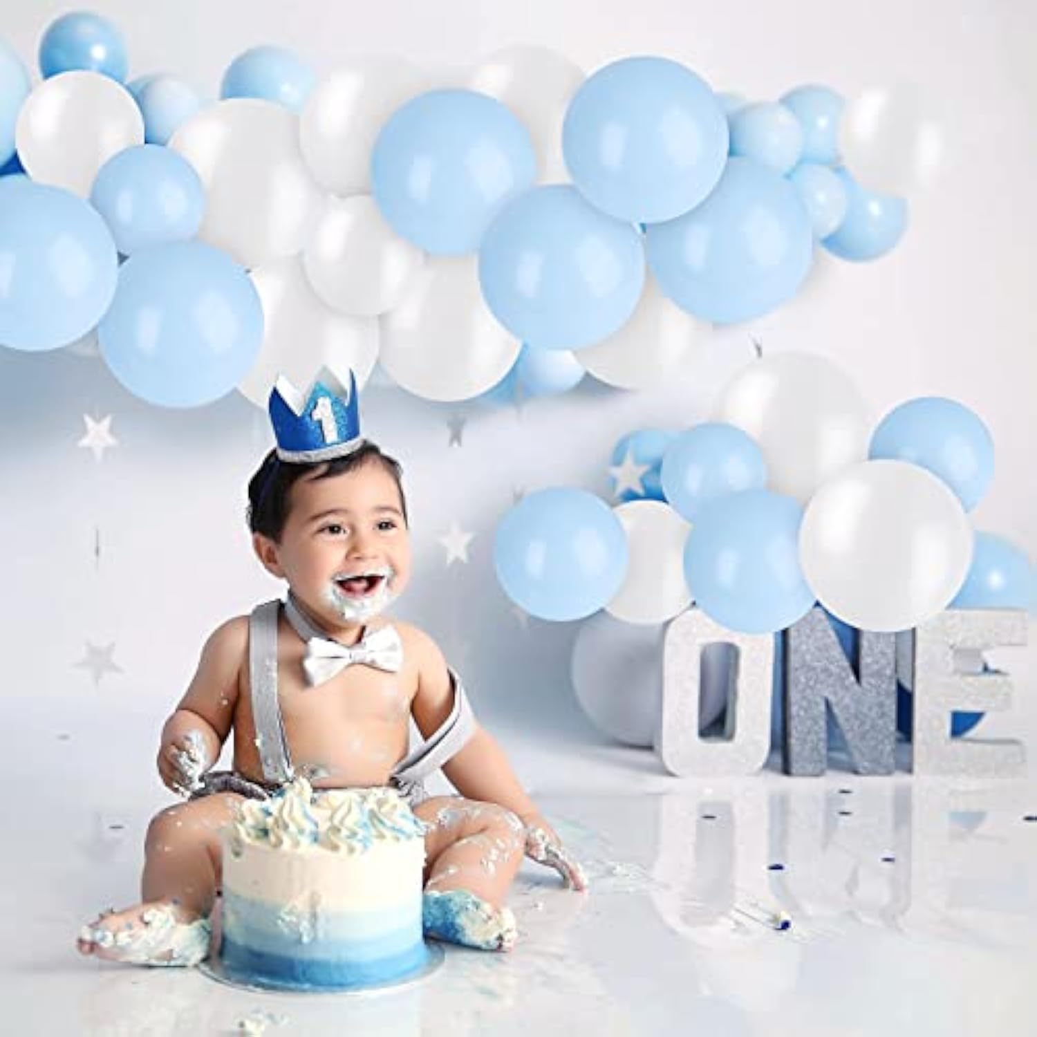 Blue And White Balloons, Light Blue White Balloon Garland Arch Kit, 84