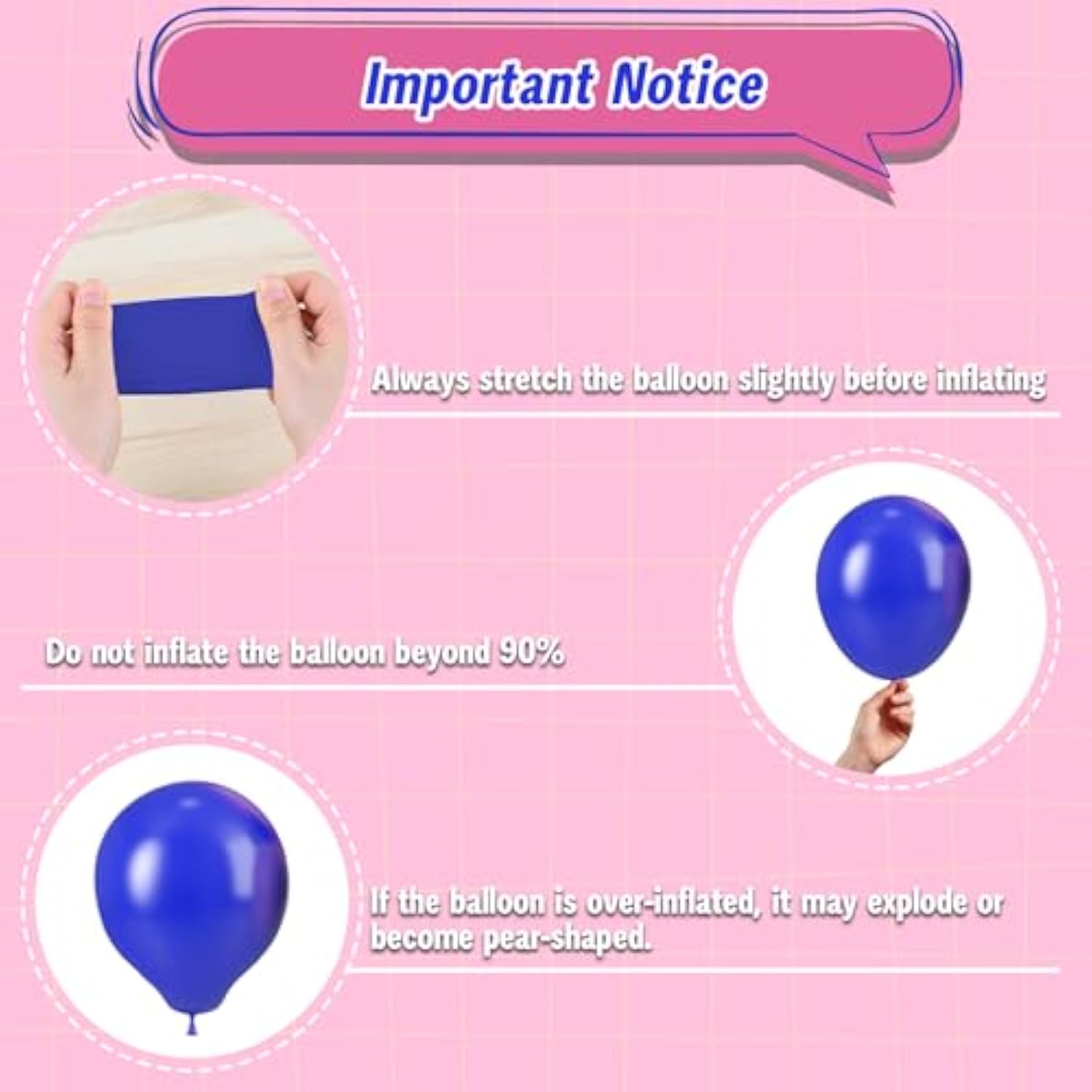 Pink And Blue Balloons, 12 Inch Royal Blue Hot Pink Confetti Balloons For Kids Girl Cartoon Birthday Pool Party Graduation Baby Shower Gender Reveal Supplies